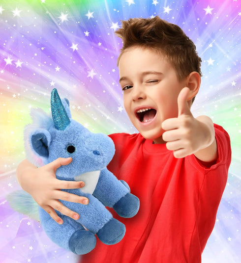 DolliBu Plush Blue Unicorn Stuffed Animal - Soft Huggable Unicorn, Adorable Playtime Unicorn Plush Toy, Cute Fantasy Cuddle Gifts for Kids and Adu...