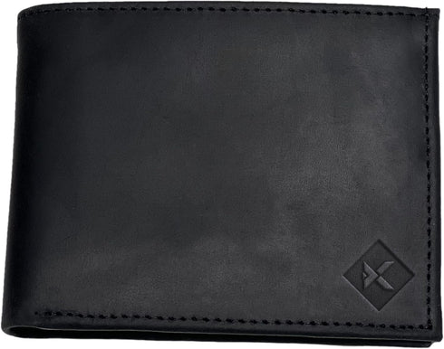 Kolossus Wallet for Men, Full Grain Leather, Minimalist Slim, RFID Blocking, Billfold with 6 Card Slots (Black)...