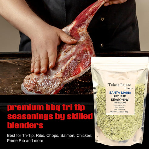 Tolosa Pointe - Steak, Santa Maria Seasoning, Pork Tenderloin, Prime Rib Roast, Steak Seasoning for Grilling, BBQ Rub, Sugar Free, Gluten Free, 12...