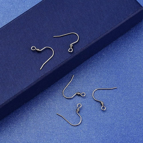 LiQunSweet 500 PCS Stainless Steel French Style Ear Wire Fish Hook Earring Earwires 17x17.5x2.5mm with Coil for DIY Dangle Earring Craft Jewelry M...