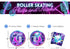 Blue Orchards Roller Skating Party Plates and Napkins (52 pieces for 20 Guests) - Roller Skating Party, 90s Party Supplies, Roller Skate Plates An...