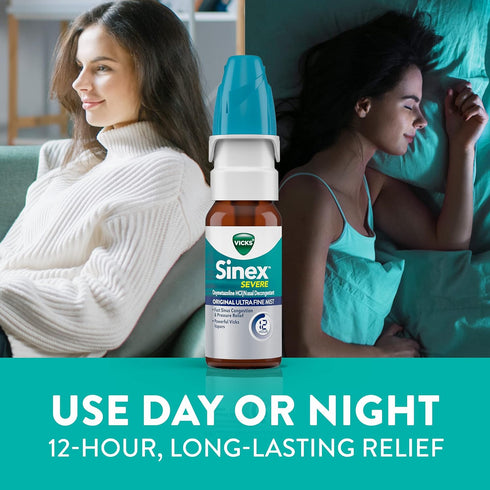 Vicks Sinex SEVERE Nasal Spray, Original Ultra Fine Mist, Decongestant Medicine, Relief from Stuffy Nose due to Cold or Allergy, & Nasal Congestio...
