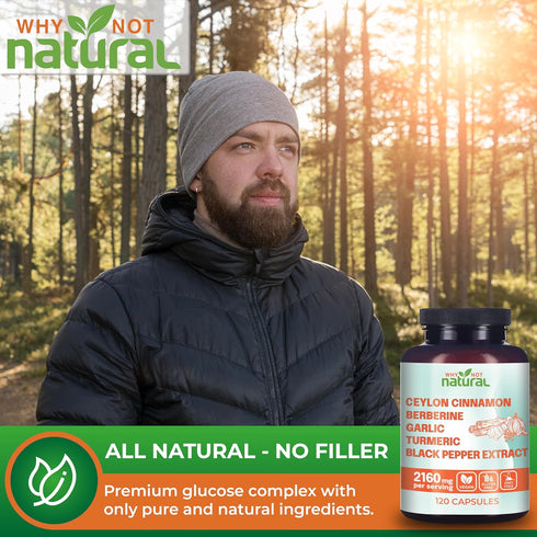 5-in-1 Organic Ceylon Cinnamon Capsules with Berberine, Garlic, Turmeric, Black Pepper Extract Pills (120 Capsules)...