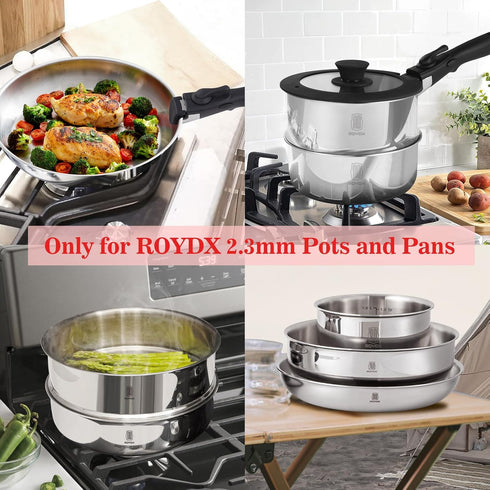 Detachable Handle Only for ROYDX Kitchen Cookware Sets Stainless Steel Pots and Pans,Removable Handle for 10,16 Pieces & 20 pieces...