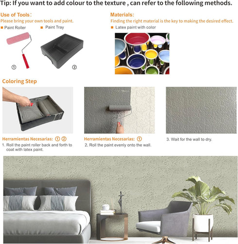 7'' Pattern Roller for Wall Decoration Classic Rubber Roller Texture Roller Tool to Add Design to Thick Slurry Elastomeric Coatings, Not Paint Rol...