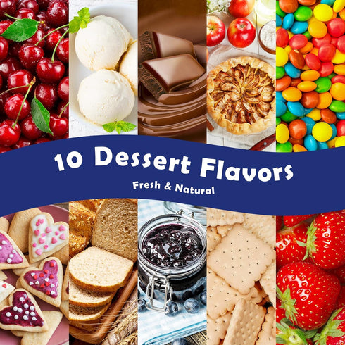 Holamay Dessert Fragrance Oils, Scented Oils Set of 10 Sweet Soap & Candle Making Scents - Creamy Vanilla, Apple Cinnamon, Cookies and More, Aroma...