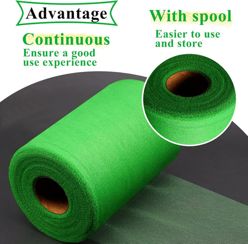 Emerald Green Tulle Fabric Rolls 6 Inch by 100 Yards (300 feet) Fabric Spool Tulle Ribbon for DIY Tutu Christmas Gift Wrapping Bow Baby Shower Bir...