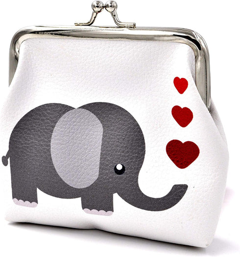 Nodykka Pu Leather Coin Purse Cute Animal Elephant Wallet Bag Change Pouch Gifts for Women Kids Girls Key Holder...