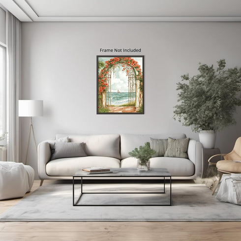 Posterizer 1 pcs-watercolor style-serene and tranquil coastal landscape 1-Collectibles & Fine Art-Retro Art-Gift for Men Women Entrepreneur Teens ...