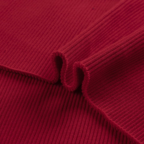 Ribbing Knit Fabric,Waistbands Cuffs Ribbed Trim Material,for Jacket Coat Sewing (Red, 36x6in)...