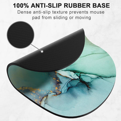 Mouse Pad, Premium-Textured Oval Computer Mousepad, 8.7" x 7.1" Thick 3mm Anti-Slip Waterproof Rubber Mouse Mat, Cute Mouse Pad for Office, Home, ...