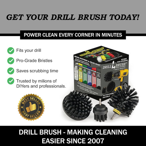 Cleaning Accessories Industrial Brushes - Baked on Food, Electric Smoker, Drill Brush Attachments for Stain and Rust Remover - BBQ Cleaning Kit Wa...