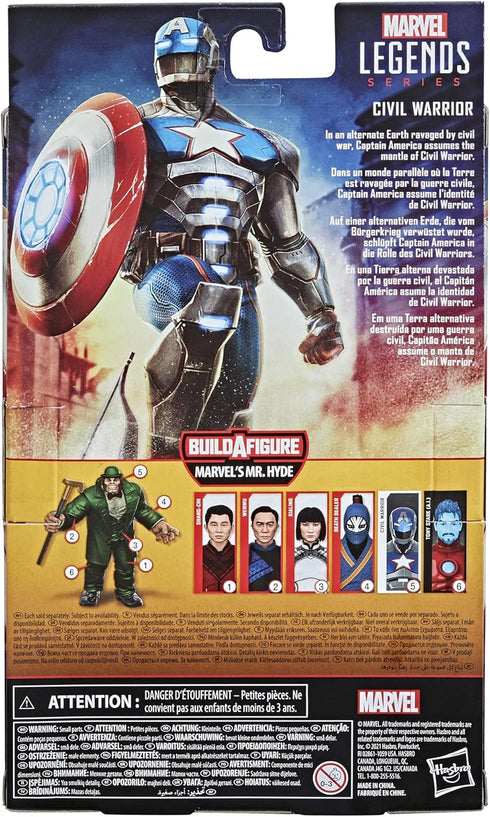 Marvel Hasbro Legends Series 6-inch Collectible Civil Warrior Action Figure Toy for Age 4 and Up with Shield Accessory , White...