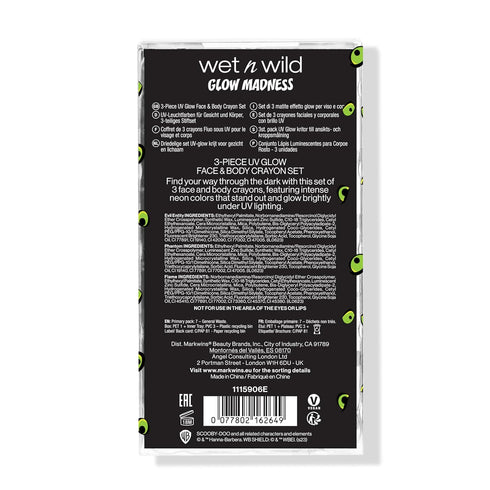 wet n wild Scooby Doo Collection Glow Madness 3-Piece Uv Glow Face & Body Crayon Set...