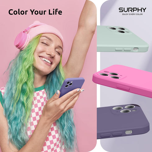 SURPHY Square Design for iPhone 11 Pro Case with Camera Protection, Straight Edges Liquid Silicone Phone Case for iPhone 11 Pro 5.8 inches, Iris P...