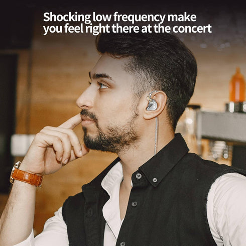 CCA CRA in Ear Monitor Headphones, Ultra-Thin Diaphragm Dynamic Driver IEM Earphones, Clear Sound & Deep Bass, Wired Gaming Earbuds with Tangle-Fr...