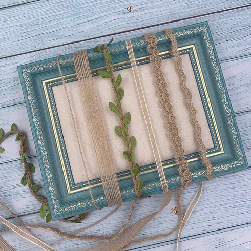 7 Rolls Jute Ribbons Burlap Ribbon Natural Jute Rope Decorative Twisted String for Gift Wrapping Crafts Party Home Decoration (23.9 Yards)...