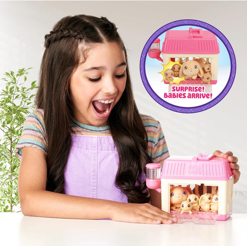 Little Live Pets - Mama Surprise Minis. Feed and Nurture a Lil' Bunny Inside Their Hutch so she can be a Mama. She has 2, 3, or 4 Babies with Acce...