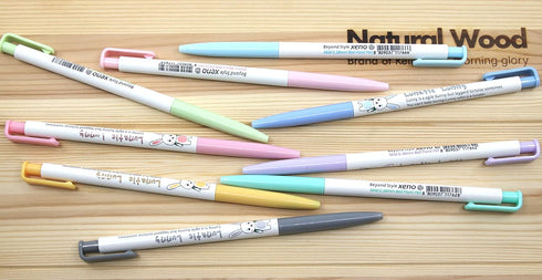 Xeno Lunatic Lunny 0.38mm Slim Ball Point Pen Dozen Box 12 Pcs, Made in Korea (Blue 12pcs)...