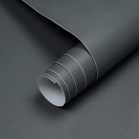 Mecpar Solid Grey Wallpaper 15.7" x 78.7" Matte Grey Contact Paper Grey Peel and Stick Wallpaper Textured Vinyl Film Self-Adhesive Removable Thick...