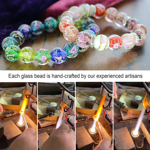 Artsy Crafts 60 Pcs Assorted Glow in The Dark Firefly Beads 12mm European Lampwork Luminous Glass Beads for Jewelry Making Charm Bracelet Necklace...