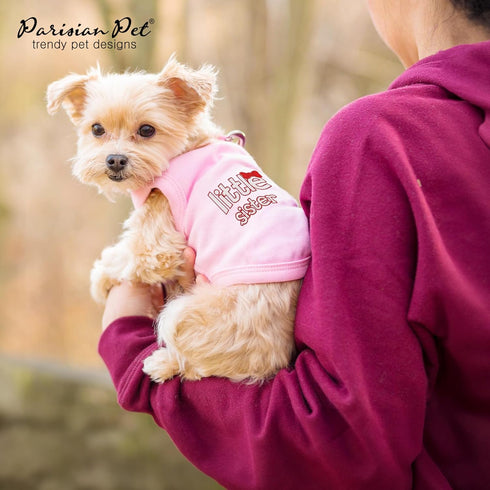 Parisian Pet Dog Cat Clothes Tee Shirts Little Sister T-Shirt, 3XL...