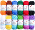 12 Acrylic Yarn Skeins Mini Craft Yarn, 12 Colors Starter Crochet Bulk Yarn for Child, Adult Knitting Crochet Crafts (12 x 15g)......