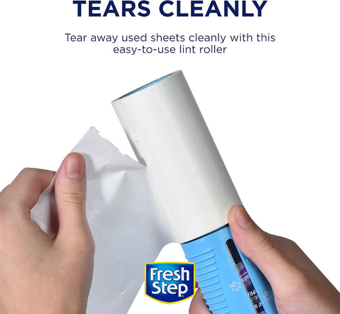 Fresh Step Roll N' Refresh Lint Roller with Air/Fabric Freshener Spray - Includes 75 Sheets - Pet Multipurpose Lint Rolling Tool for Pet Hair...