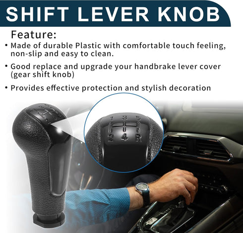 5 Speed Manual Gear Shifter Knob for Chevrolet Spark Durable | Front Automotive Gearbox Stick Shifter Lever Knob Black Plastic 1 Pcs...