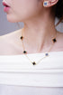 Clover Jewelry Set 18K Gold Plated Stainless Steel Necklace with Flower Design Four leaf clover for Women, Elegant Four Leaf Clover Necklace Flora...