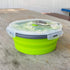 1200ml Collapsible Camping Bowl Silicone Food Storage Container with Lid and Foldable Stainless Steel Fork Spoon, for Picnic, Travel, Camping, RV,...