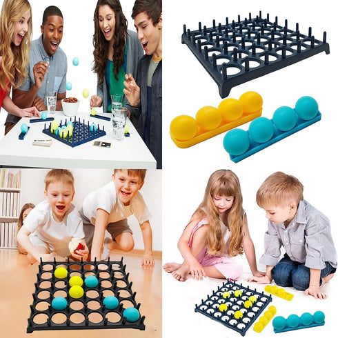 Bounce Ball Parent Child Interactive Party Table Games with 9 Cards with Different Patterns,16 Balls and 1 Game Grid,Kid,Teens and Adults Family P...