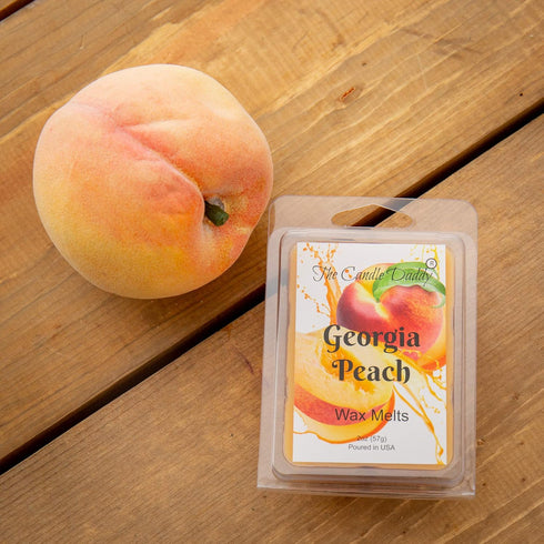 Georgia Peach - Southern Peach Fruit Scented Melt- Maximum Scent Wax Cubes/Melts- 1 Pack -2 Ounces- 6 Cubes, Gift for Women, Men, BFF, Friend, Wif...