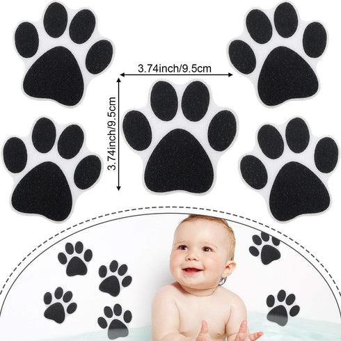 Mudder 20 Pcs Non Slip Bathtub Stickers Shower Floor Sticker Safety Adhesive Paw Decals Treads for Tubs Anti Slip Applique for Bathtub Bathroom Po...