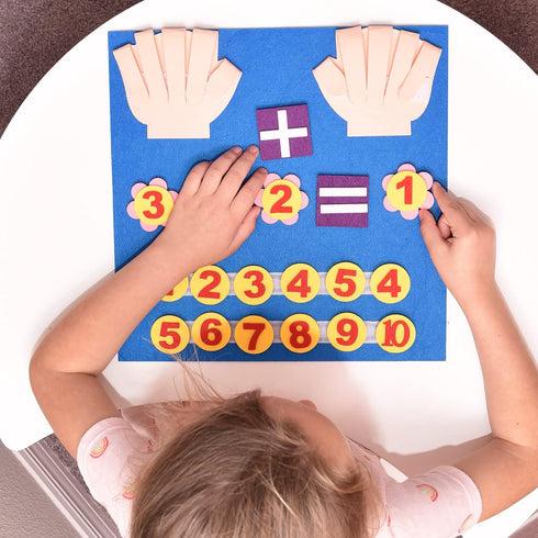 Montessori Learning Toddler Felt Educational Toy Finger Number Learning Counting Math Felt Board Preschool Manipulatives Travel Game Addition Subt...