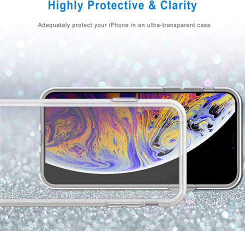 JETech Case for iPhone Xs Max 6.5-Inch, Non-Yellowing Shockproof Phone Bumper Cover, Anti-Scratch Clear Back (Clear)...