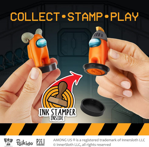 P.M.I. Stamps for Kids: 12 Among Us Toys with 16 Collectibles, Mini Figures for Party, Birthday, Gift & Decoration...