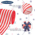 Independence Day Ribbon for Tree, Red and White Ribbons Wired Vertical Stripe Fabric Ribbon Gifts Wrapping DIY Crafts Wreath Garland Making Xmas T...