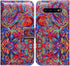 Case for Galaxy S10, Bright Paisley Pattern Flip Folio Leather Case Wallet Cover with ID Card Credit Card Slot Kickstand for Samsung Galaxy S10...