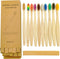 Bamboo Toothbrushes (10 Pack) | BPA Free Soft Bristles Tooth Brush, Eco Friendly Multi-Color Bristle Wood Tooth Brushes Recycled Biodegradable, So...