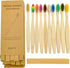Bamboo Toothbrushes (10 Pack) | BPA Free Soft Bristles Tooth Brush, Eco Friendly Multi-Color Bristle Wood Tooth Brushes Recycled Biodegradable, So...