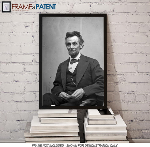 Frame a Patent Abraham Lincoln Photograph - Historical Artwork from 1865 - US President Portrait - (4" x 6") - Gloss...