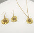 Antique Gold Sunflower Dangle Earrings Sunflower Necklace Jewelry Set (Antique gold)...