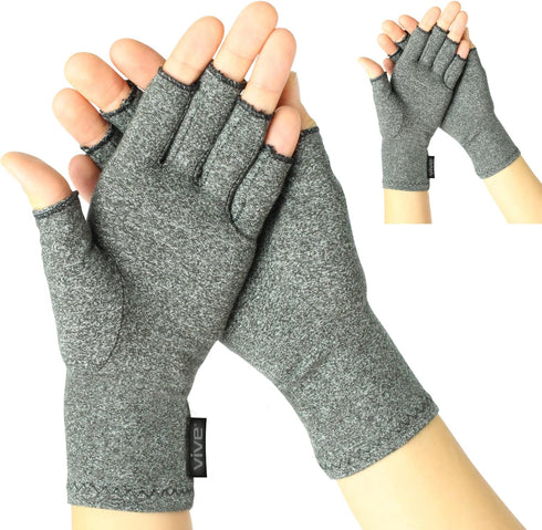 Vive Arthritis Gloves (2 Pairs) - Men Women Rheumatoid Compression Hand Glove for Osteoarthritis - Arthritic Joint Pain Relief - Carpal Tunnel Wri...