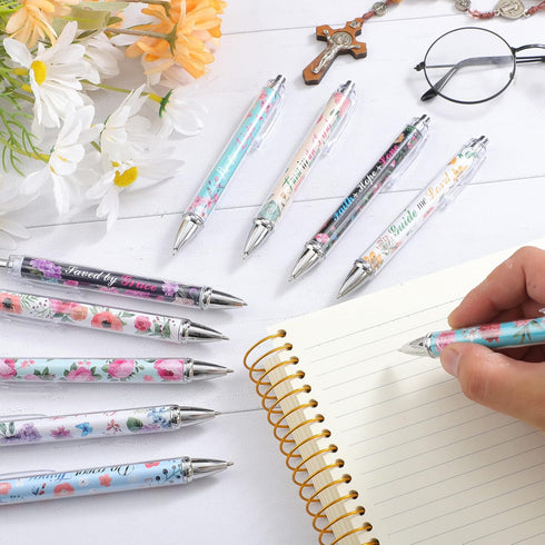 20 Pieces Bible Verse Ballpoint Pens Christian Pens Inspirational Quotes Pens Funny Office Ballpoint Pens Retractable Black Ink Pens for Women Men...