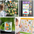MARFOREVER 50 PCS Jungle Animals Window Gel Clings Stickers Removable and Reusable Window Clings Decals Thick Gel Clings for Adults Kids Classroom...