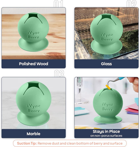 iVyne Berry and Silicone Weeding Tools - Suction Weeder, Craft Tweezer, Scrap Collector Holder, Vinyl Weeding Tool Kit for Cricut, Silhouette Acce...