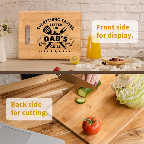 Gifts for Dad, Best Dad Birthday Gift - Unique Bamboo Cutting Board Gift for Dad Father Daddy - Cool Christmas Fathers Day Gift for Dad - Everythi...