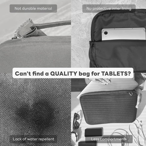 eiP 8-11 inch Waterproof Slim Tablet Carring Case with Handle Sleeve Bag for iPad Pro 11 inch/iPad 7/8/9 10.2 inch/iPad Air 5,4 10.9 inch/Pixel Ta...