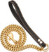 Chain Dog Leash Metal Chew Proof 12MM Pet Leash Chain with Leather Padded Handle for Large Medium Small Dogs(Total Length of 3ft)...